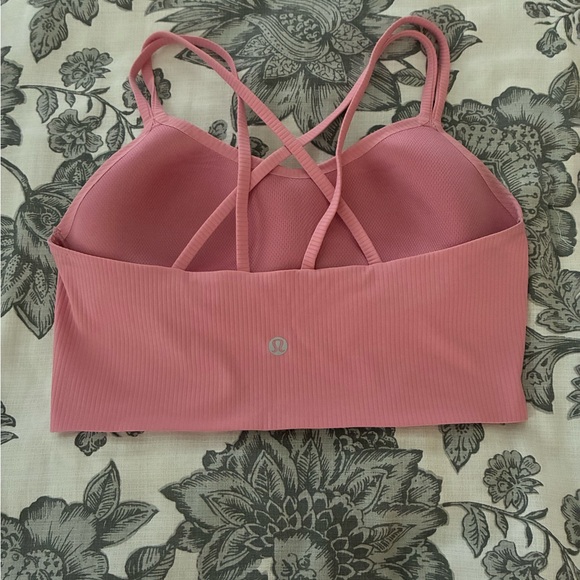Lululemon Like a Cloud Longline Ribbed Bra Pink Tide EUC size 8 B/C cup - Picture 5 of 10